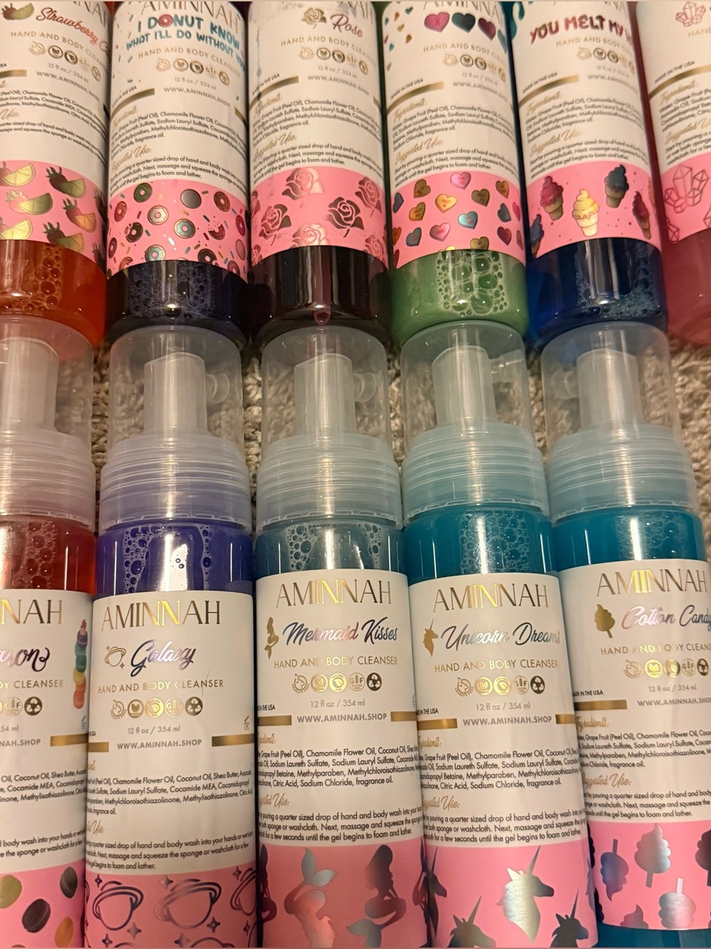 NEW! Aminnah Hand and Body Cleanser FULL SIZE - Choice of 12 different scents - Picture 2 of 11